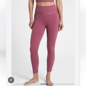 Athleta Luxe Mesh 7/8 Tight‎ Leggings Size Medium Victorian Berry Pink
